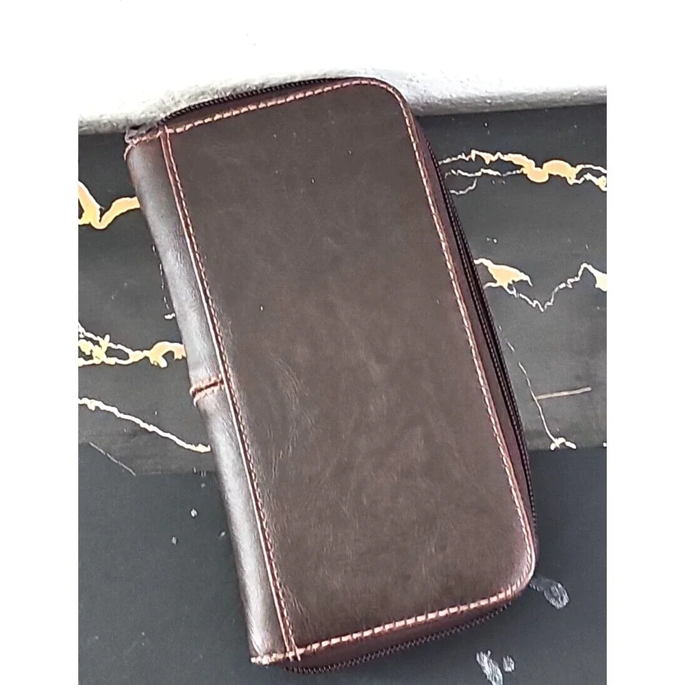 Rosetti Women's Wallet Solid Brown Faux Leather Zip-Around  Compartments 8